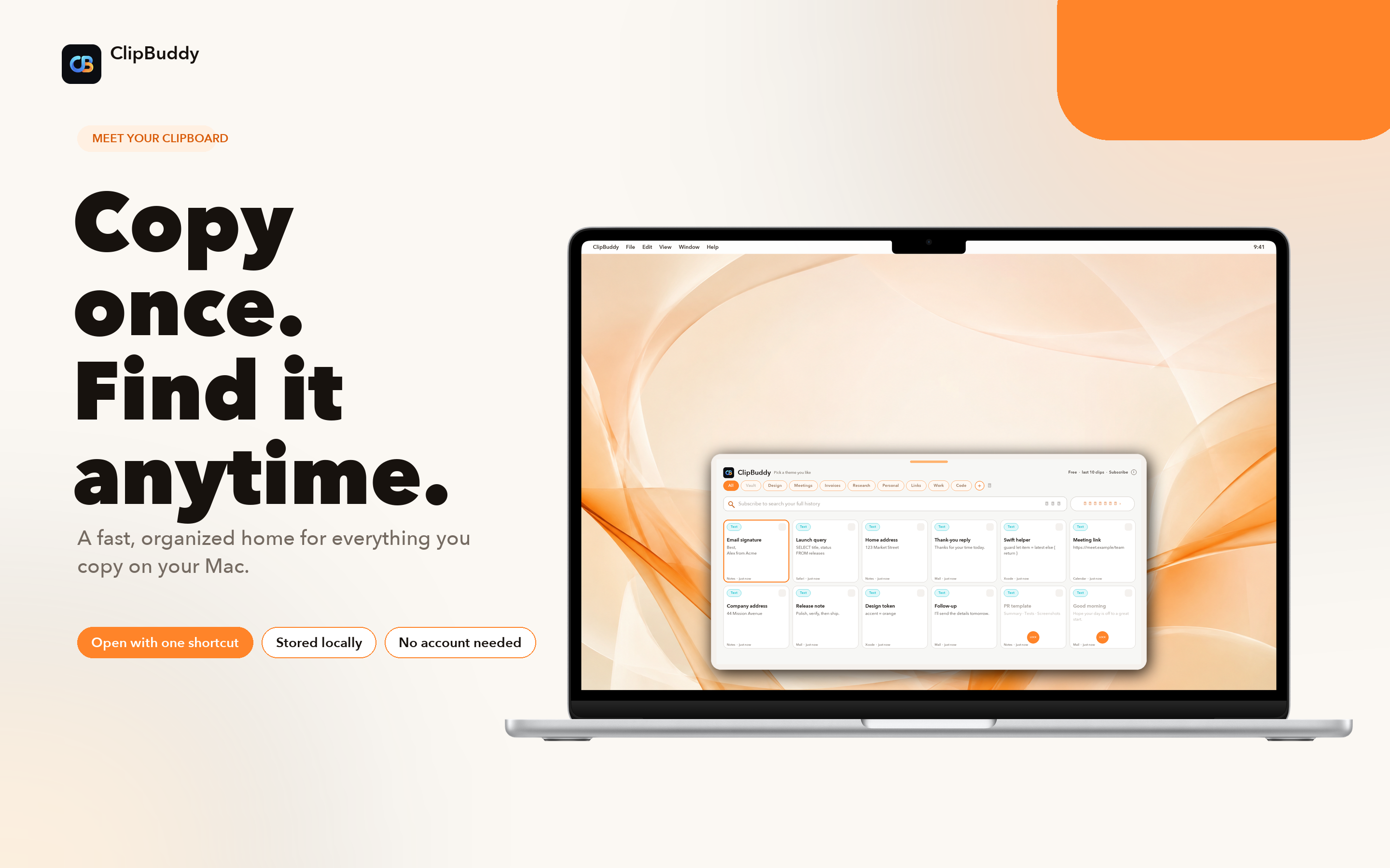 Copy Once. Find It Anytime.