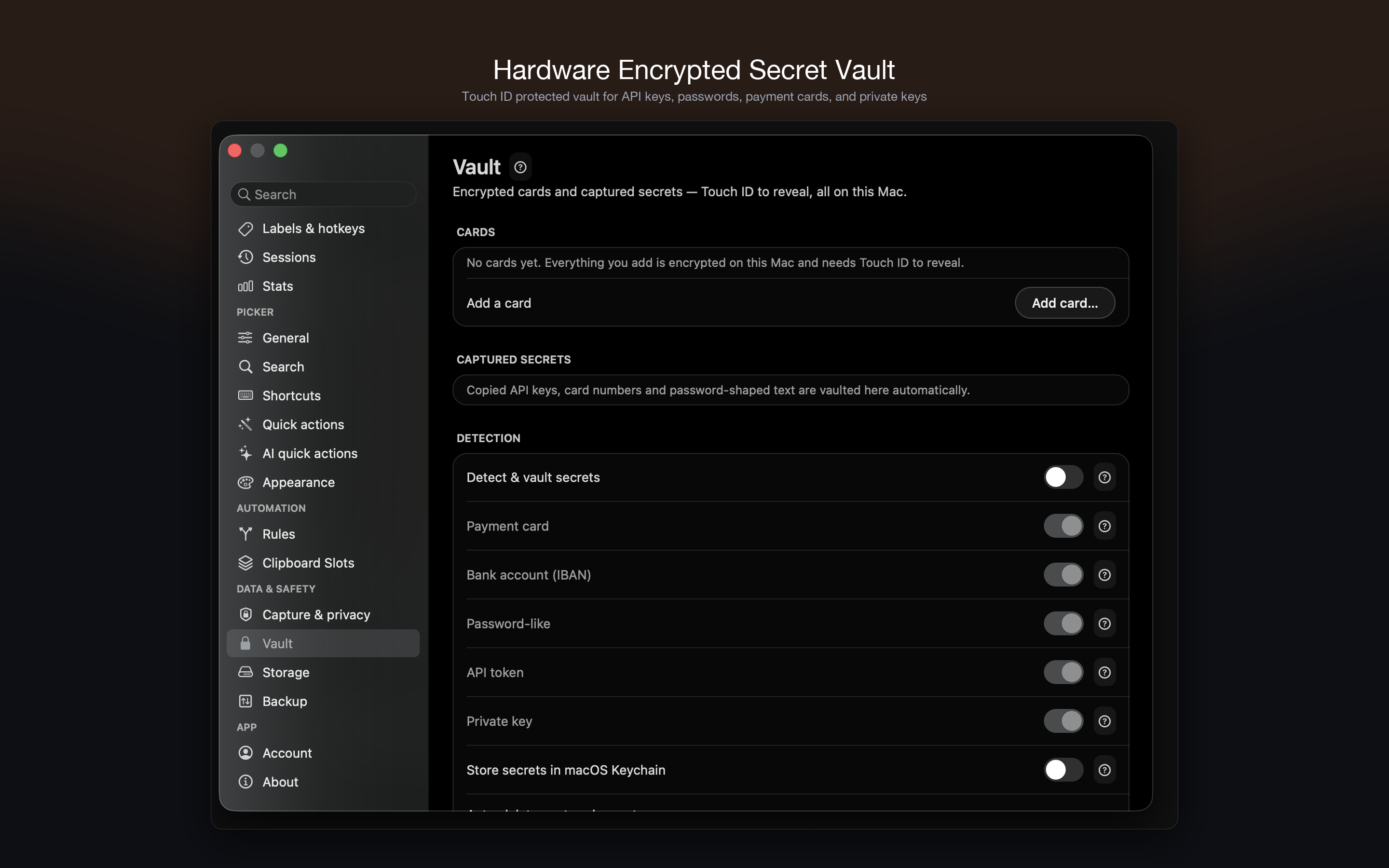 Hardware Encrypted Secret Vault