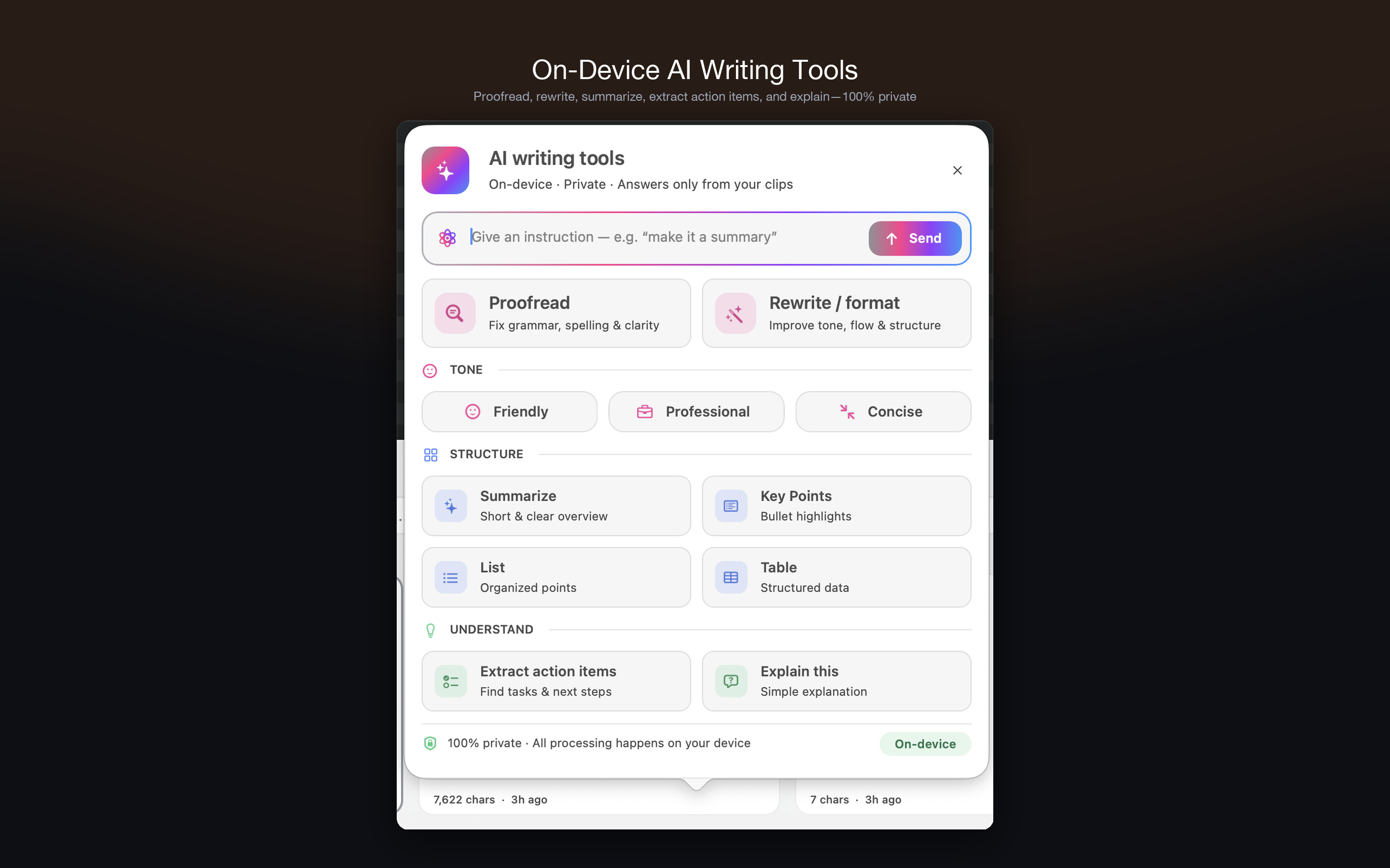 On-Device AI Writing Tools