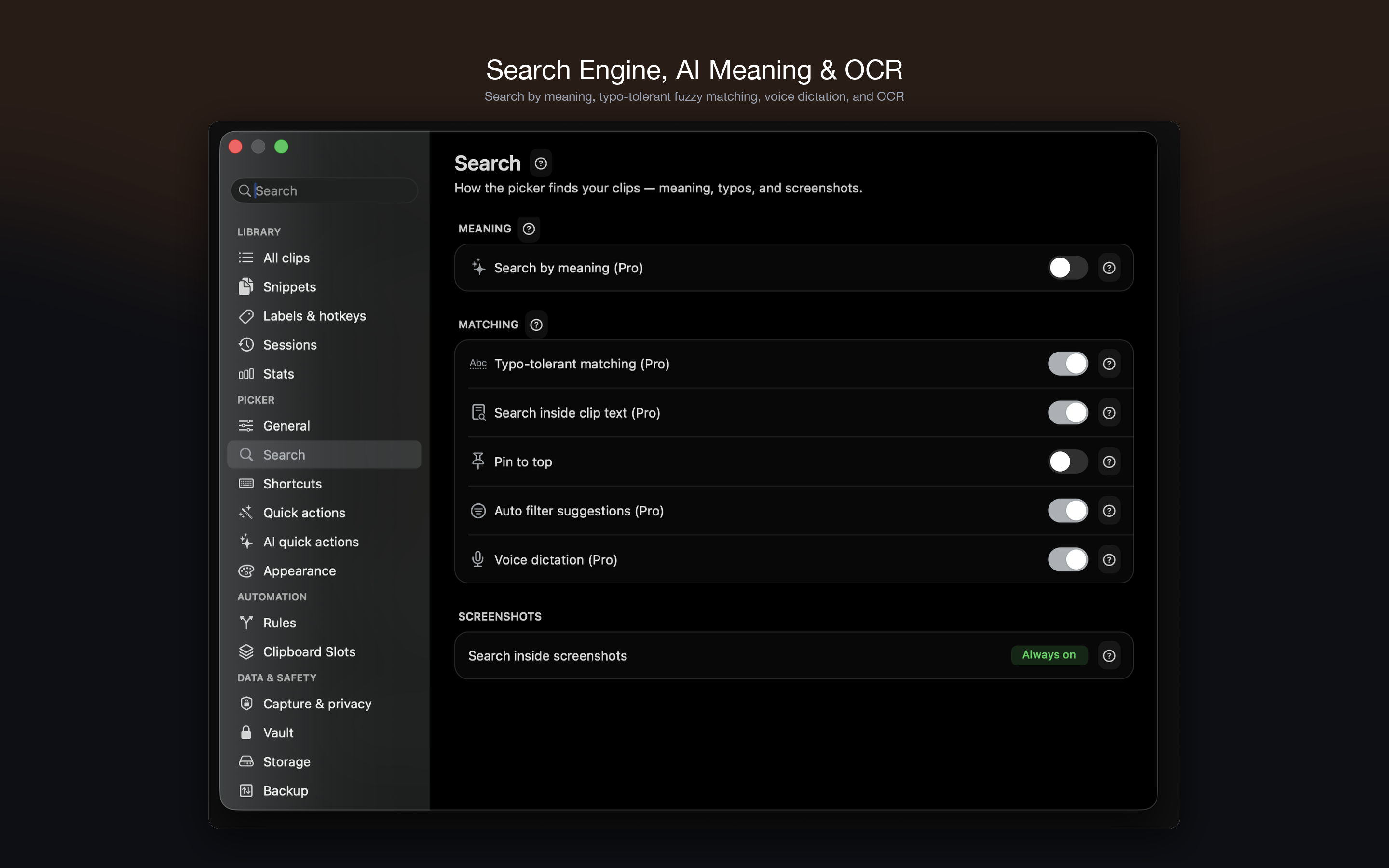 Search Engine, AI Meaning & OCR