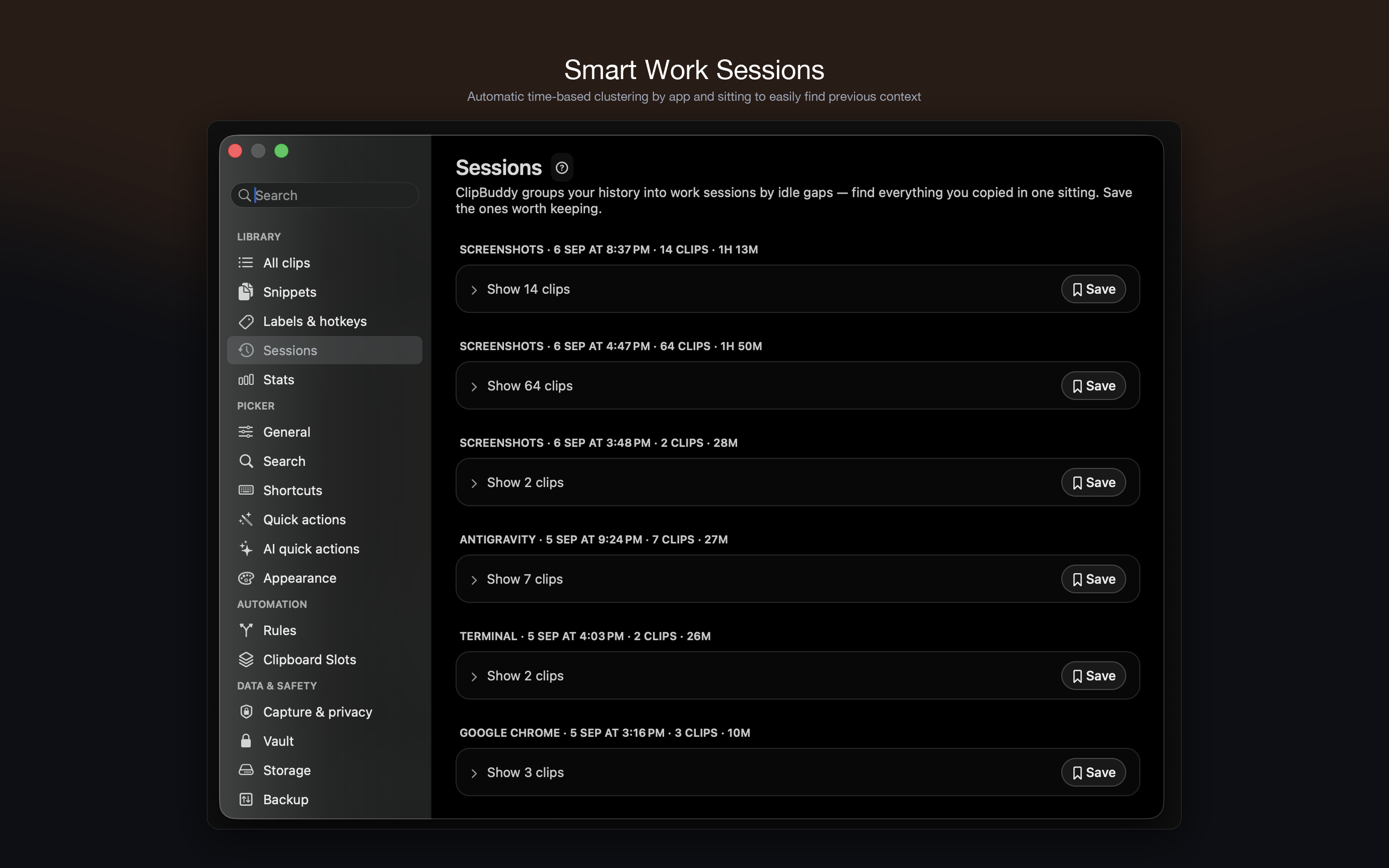 Smart Work Sessions
